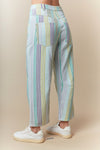 Pin Stripe Barrel Jeans-Jeans-Fantastic Fawn-Jade/Purple-Small-Inspired Wings Fashion