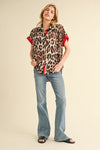 Contrast Trim Leopard Top-Shirts & Tops-Jodifl-Mocha-Small-Inspired Wings Fashion