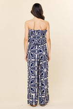 Wide Leg Strapless Jumpsuit-Jumpsuit-Skies Are Blue-Navy/Ivory-XS-Inspired Wings Fashion