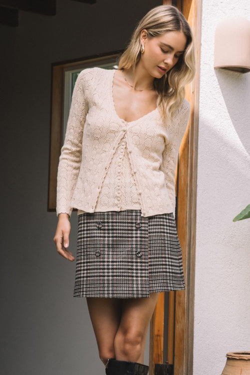 Pointelle Knit Scallop Top-Shirts & Tops-Skies Are Blue-Cream Biscuit-XS-Inspired Wings Fashion