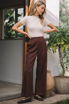 High Waist Trousers-Pants-Skies Are Blue-Brown-XS-Inspired Wings Fashion