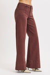 Wide Hem Tummy Control Jeans-Jeans-Risen Jeans-Brown-1-Inspired Wings Fashion