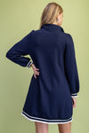 Half Zip Dress-Dress-GiGio-Navy-Small-Inspired Wings Fashion