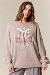 Plaid Pumpkin Sweater-sweater-Fantastic Fawn-Oatmeal-Small-Inspired Wings Fashion