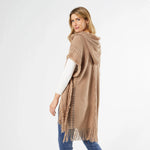 Frayed Hooded Ruana-Ruana-tgbBRANDS:Coco+Carmen,Whispers-Taupe-XS-Inspired Wings Fashion