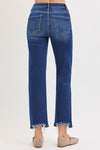 Tummy Control Crop Jeans-Jeans-Risen Jeans-Dark Blue-0-Inspired Wings Fashion