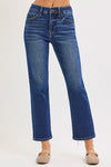 Tummy Control Crop Jeans-Jeans-Risen Jeans-Dark Blue-0-Inspired Wings Fashion