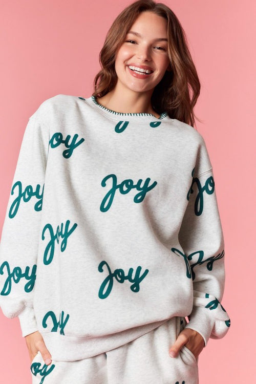 Joy Sweatshirt-Sweatshirt-Peach Love California-Grey/Green-Small-Inspired Wings Fashion