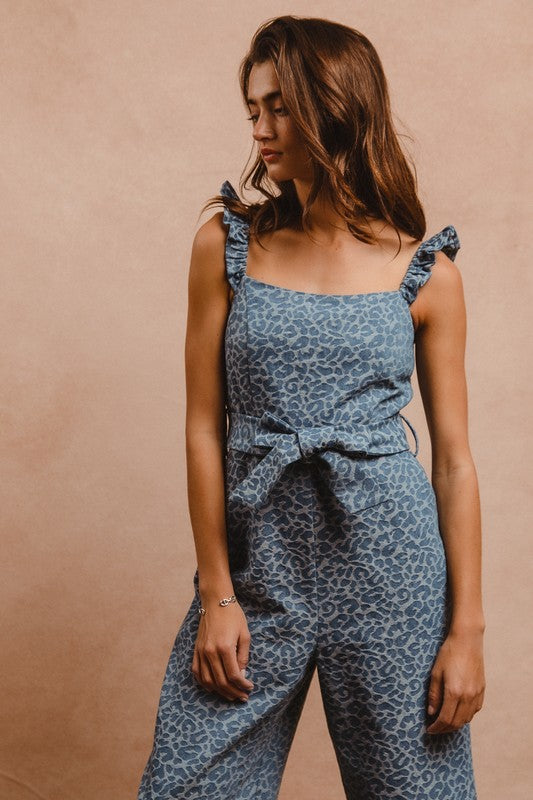 Leopard Scallop Edge Overalls-Overalls-BiBi-Leopard Denim-Small-Inspired Wings Fashion