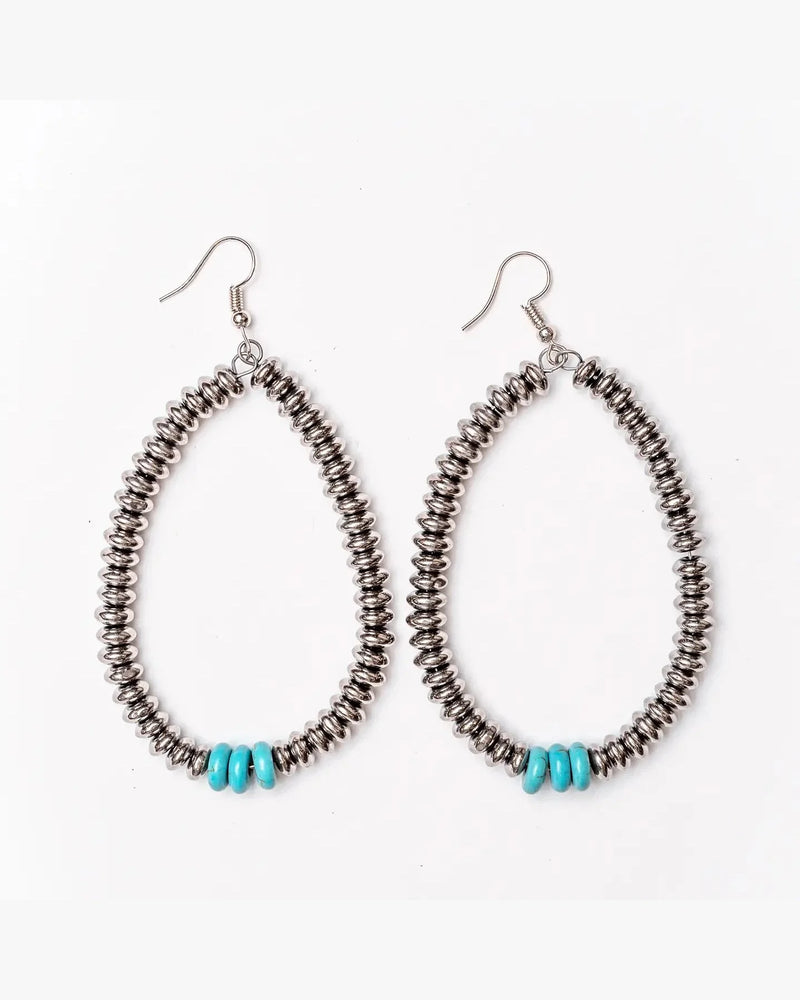Turquoise Teardrop Earrings-Earrings-West & Co-Inspired Wings Fashion