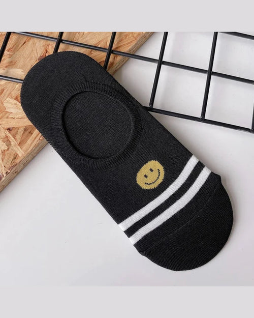 No Show Smile Socks-Socks-Suzie Q USA-Black-Inspired Wings Fashion