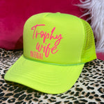 Neon Yellow Trophy Wife Trucker Cap-Hats-Raisin Arrows-Inspired Wings Fashion