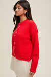 Button Up Cardigan-Cardigans-Wishlist-Red-Small-Inspired Wings Fashion
