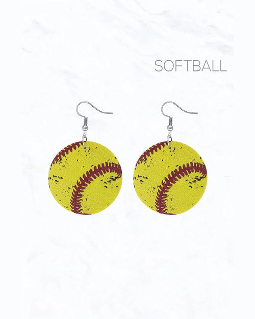 Softball Earrings-Earrings-Suzie Q USA-Inspired Wings Fashion