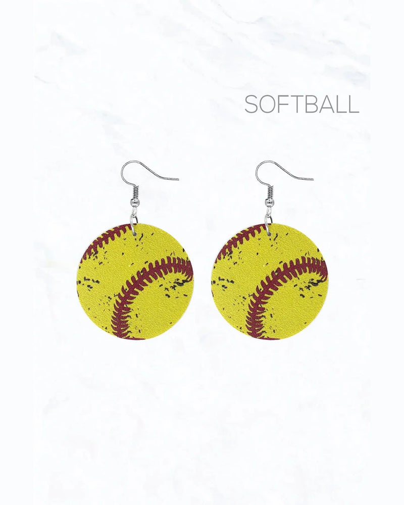 Softball Earrings-Earrings-Suzie Q USA-Inspired Wings Fashion