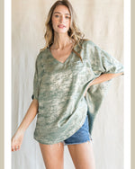 Metallic V-Neck Top-Shirts & Tops-Jodifl-Small-Sage-Inspired Wings Fashion