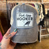 Part-Time Hooker Mesh Cap-Hats-DK Handmade-Grey & Tan/Ponytail-Inspired Wings Fashion