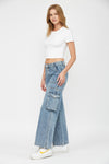 Mid Rise Wide Cargo Jeans-Jeans-MICA Denim-24-Inspired Wings Fashion