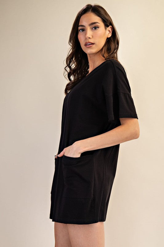 Reversible Summer Tee Romper-Romper-Rae Mode-Black-Small-Inspired Wings Fashion