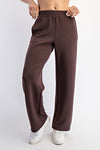 Scuba Piping Straight Pants-Pants-Rae Mode-Espresso/Cream-Small-Inspired Wings Fashion