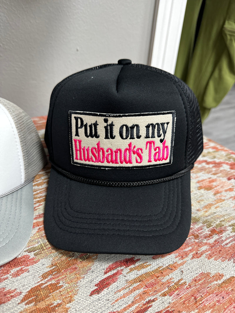 Husband's Tab Trucker Hat-hat-Lucky Girl Boutique-Black-Inspired Wings Fashion