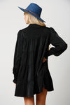 Rhinestone Button Down Dress-Dresses-Peach Love California-Small-Black-Inspired Wings Fashion