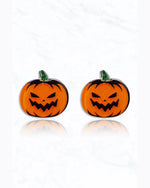 Pumpkin Stud Earrings-Earrings-Suzie Q USA-Sinister-Inspired Wings Fashion