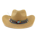Straw Cowboy Hat-Hats-Suzie Q USA-Beige-Inspired Wings Fashion