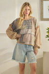 Patchwork Top-Top-Oli & Hali-LT Taupe-Small-Inspired Wings Fashion
