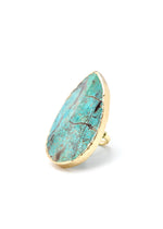 Turquoise Stone Ring-Rings-West & Co-Gold-Inspired Wings Fashion