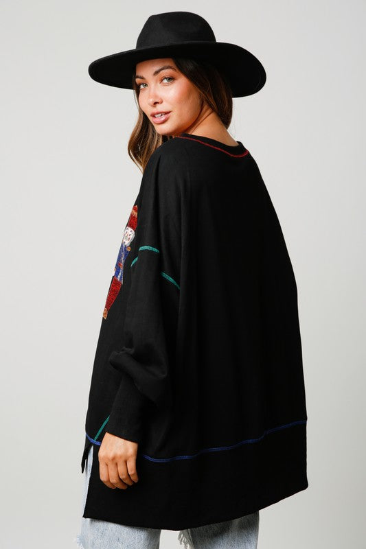 Nutcracker Sequin Sweatshirt-Sweatshirt-Inspired Wings Fashion-Small-Black-Inspired Wings Fashion