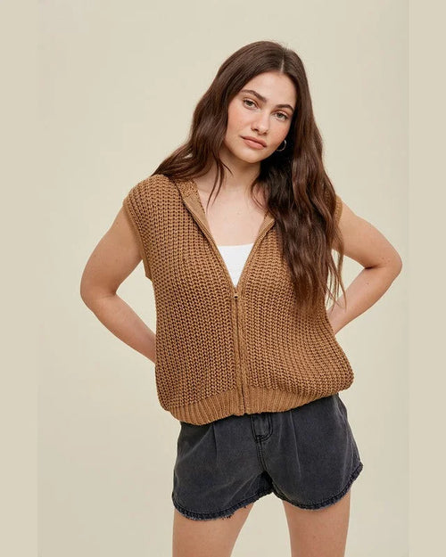 Sweater Hoodie Vest-Vest-Wishlist-Small-Mocha-Inspired Wings Fashion