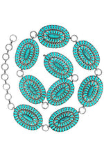 Concho Flower Chain Belt-belt-BlandiceJewelry-OS-Turquoise-Inspired Wings Fashion