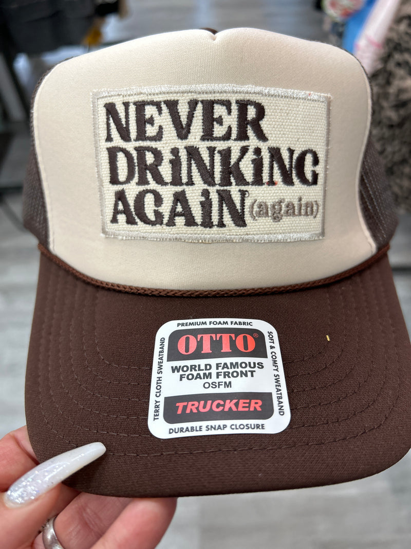 Lucky Girl Trucker Hats-hat-Lucky Girl Boutique-Never Drinking/Brown-Inspired Wings Fashion