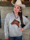 Horse Graphic Knit Sweater-Sweaters-Bailey Rose-H Grey-XS-Inspired Wings Fashion
