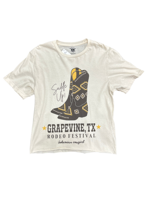 Grapevine Boot Tee-Shirts & Tops-Bohemian Cowgirl-Cream-Small-Inspired Wings Fashion