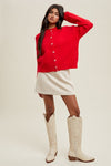 Button Up Cardigan-Cardigans-Wishlist-Red-Small-Inspired Wings Fashion