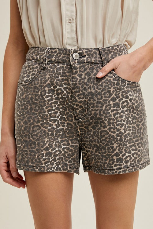 Leopard Denim Shorts-Shorts-Wishlist-Leopard-Small-Inspired Wings Fashion