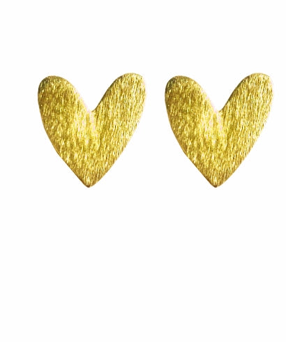 Heart Stud Earrings-Earrings-Creative Brazil-Gold-Inspired Wings Fashion