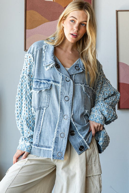 Contrast Jacket-Jackets-Oli & Hali-Denim-Small-Inspired Wings Fashion