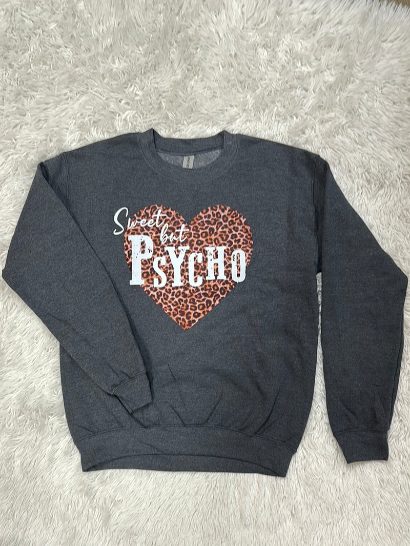 Sweet But Psycho Sweatshirt-Shirts & Tops-Shaudy Shirts-Small-Leopard-Inspired Wings Fashion