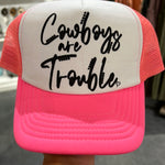 Cowboys are Trouble-Hats-Raisin Arrows-Pink/White-Inspired Wings Fashion