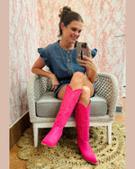 Tall Hot Pink Snip Toe Boot-Boots-Corral Boots-6-Inspired Wings Fashion