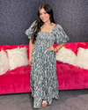 Printed Tiered Square Neck Midi Dress-Dresses-Entro-Small-Teal-Inspired Wings Fashion