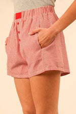 Stripe Boxer Shorts-Shorts-Very J-Red-Small-Inspired Wings Fashion
