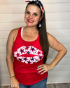 Patriotic Lips w/ Navy Glitter Stars Tank-Top-Texas True Threads-Small-Red-Inspired Wings Fashion