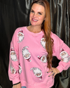 Sequin Santa Sweatshirt-Sweatshirt-Fantastic Fawn-Small-Pink-Inspired Wings Fashion