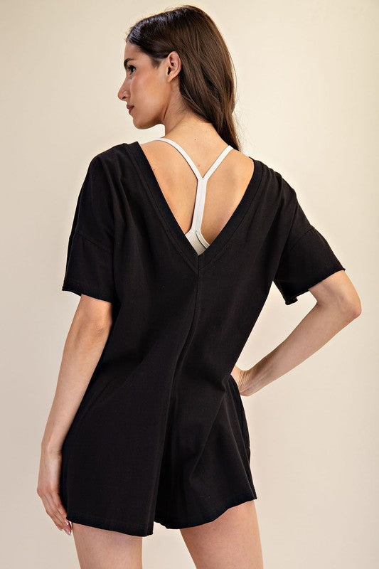 Reversible Summer Tee Romper-Romper-Rae Mode-Black-Small-Inspired Wings Fashion