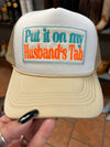 Husband's Tab Trucker Hat-hat-Lucky Girl Boutique-Beige-Inspired Wings Fashion