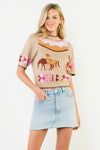 Short Sleeve Horse Sweater-Sweaters-THML-Beige-XS-Inspired Wings Fashion
